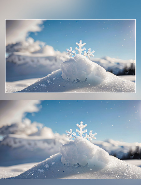 冬天雪地雪花雪景摄影图