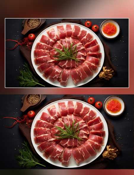 营养美味的火锅食材摄影图