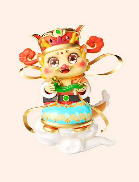 春节3D立体龙财神人物形象