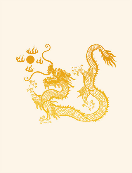 金色烫金龙纹中国龙龙年春节元素