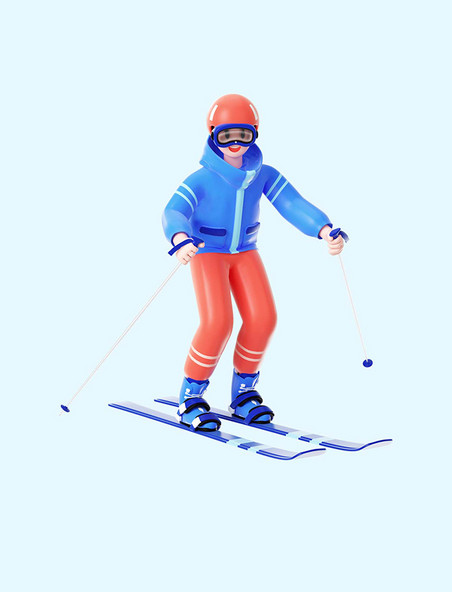 3d滑雪人物1冬天冬季运动