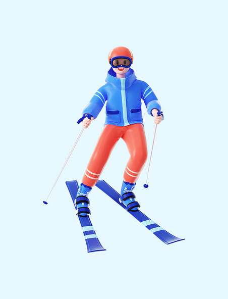 3d滑雪人物2冬天冬季运动