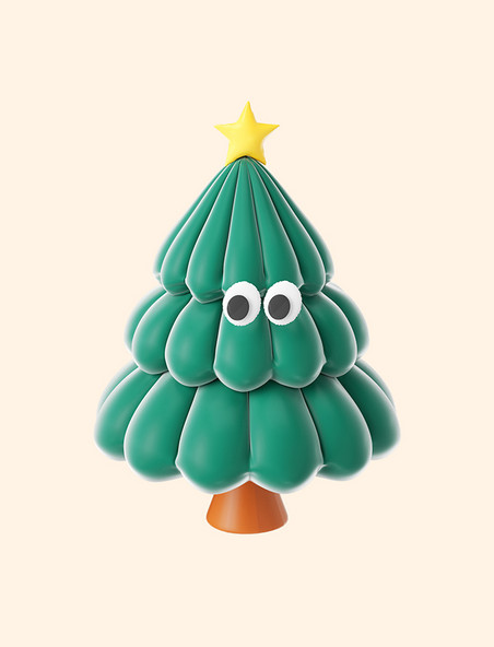 3d圣诞节圣诞树装饰可爱情绪化