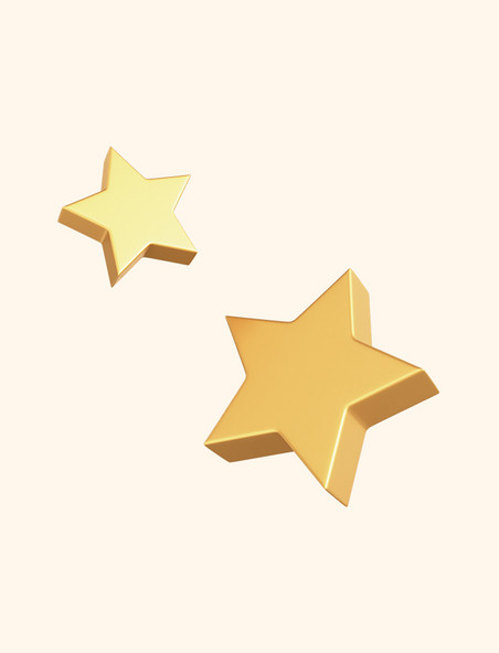 3D立体金色星星元素可爱星星五角星