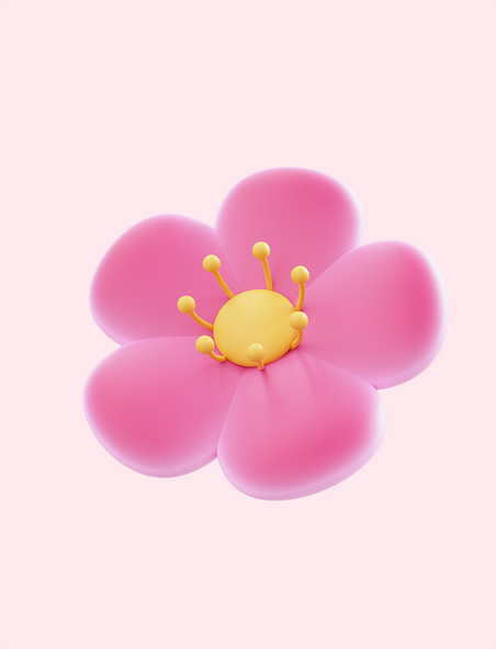 立体3D花朵春天梅花桃花粉色植物