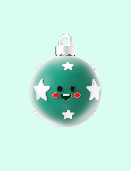 圣诞节灯泡3D元素彩球