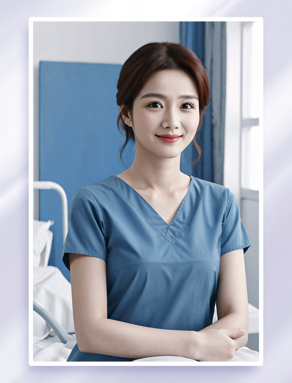 年轻女医生面带微笑工作高清亚洲人像