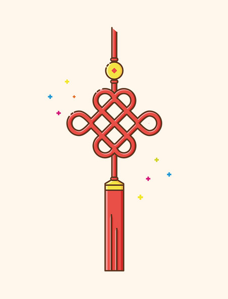 中国结红色喜庆节日装饰图案商用图标元素