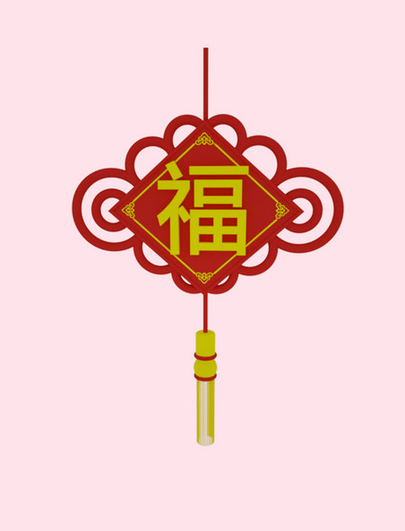 立体红色中国结春节吊坠挂饰