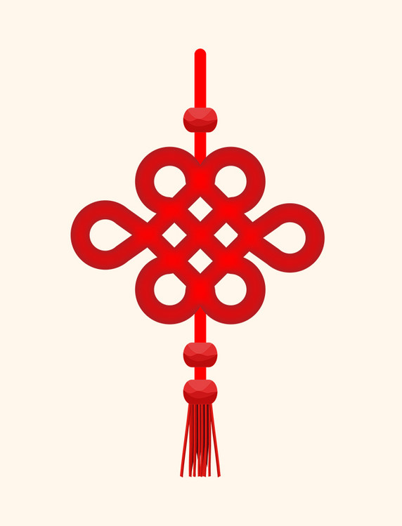红色悬挂传统中国结元素