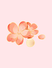 粉色国风桃花小花朵樱花装饰元素