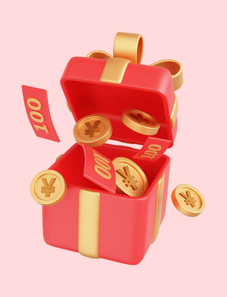 红色3D购物新年限时促销素材春节