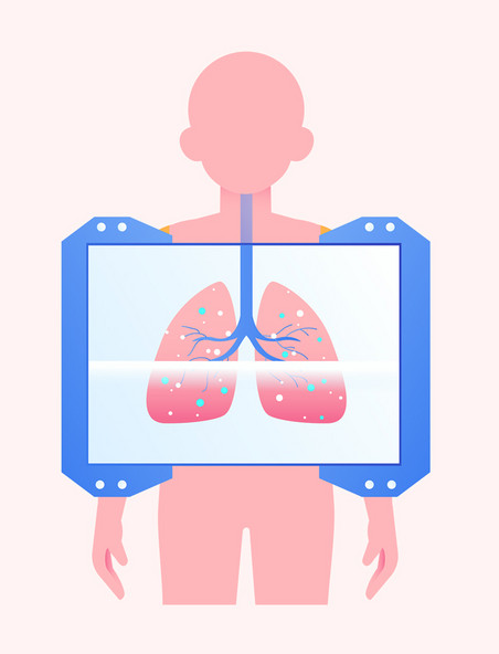 扁平疾病健康X光照肺部疾病设计图元素