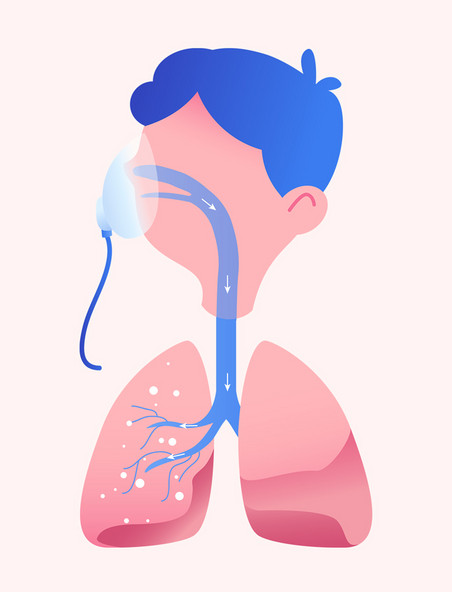疾病健康扁平风呼吸道肺部疾病儿童吸氧元素