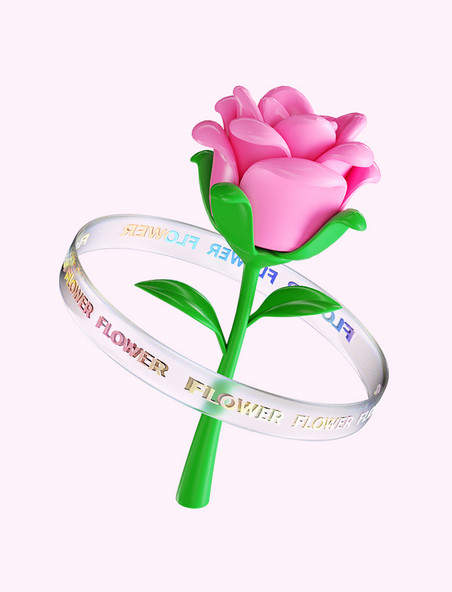 3d立体情人节玫瑰花设计