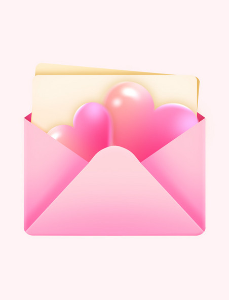 粉色情人节梦幻爱心信封边框设计图