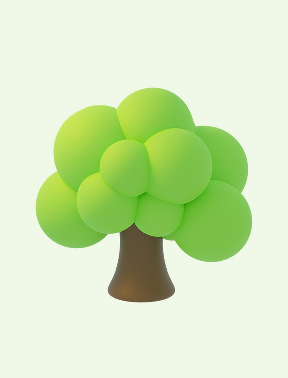 植树节树木装饰图案绿色植物立体免抠PNG素材