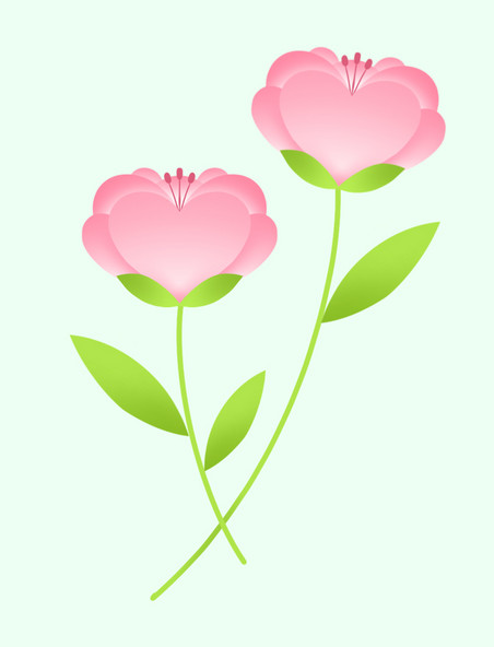 春季春天弥散风粉色花朵设计图元素