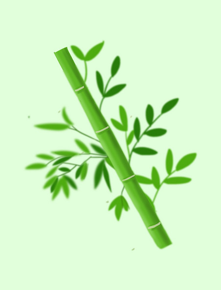 绿色手绘竹子竹叶竹笋免抠元素