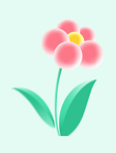 春季春天弥散风粉色花朵植物免抠图片元素