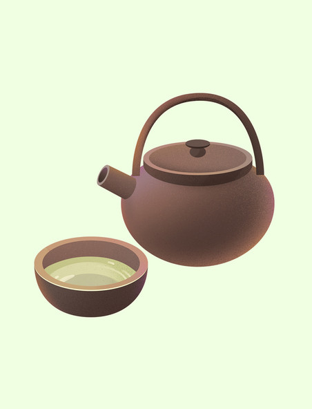 清明清明节习俗煮茶饮茶插画元素