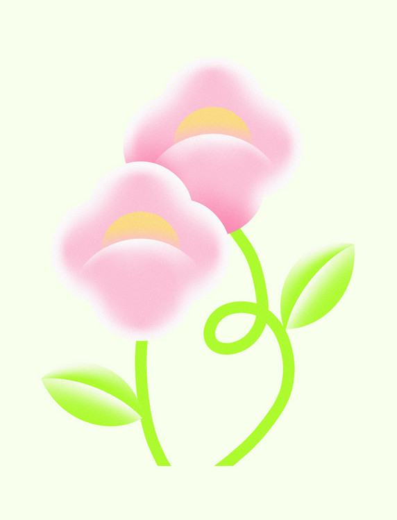 春季春天弥散风粉色花朵植物设计图元素