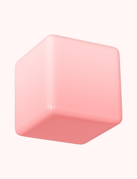 C4D立体简约粉色方块商务几何装饰设计图元素