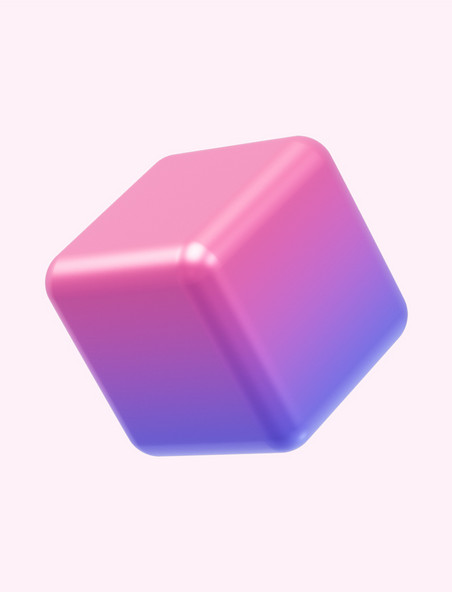 C4D立体紫色渐变方块元素商务几何装饰