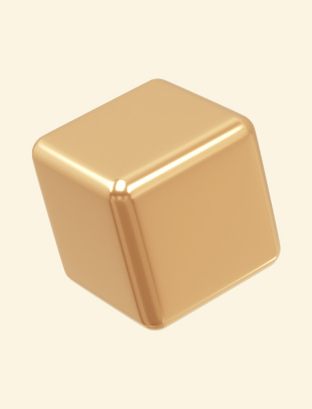 立体金色简约方块商务几何装饰