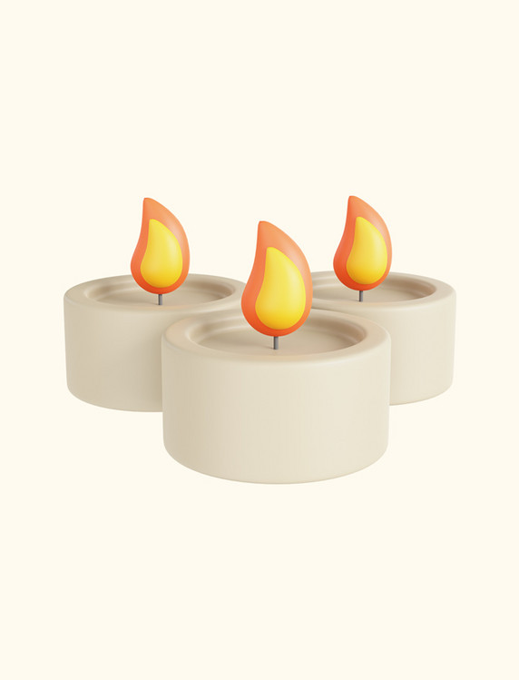 烛台3D蜡烛清明节祭祀扫墓免抠素材