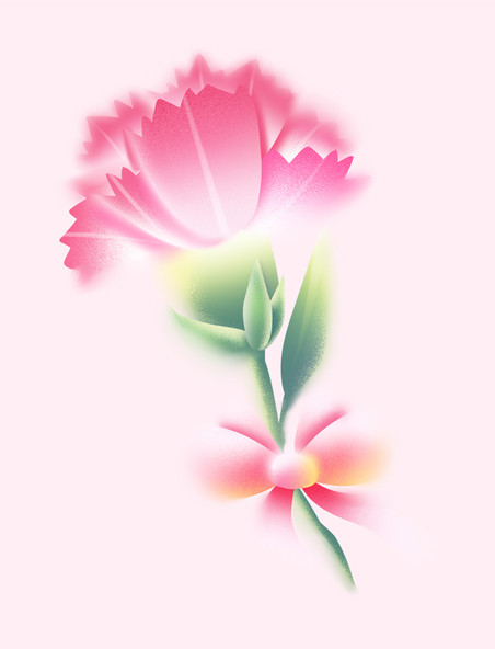 弥散风春天粉色植物母亲节康乃馨花朵元素
