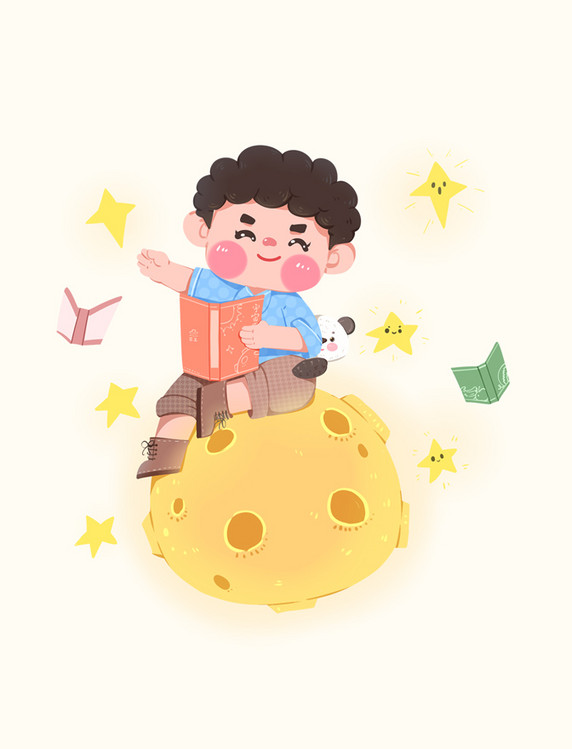 世界读书日治愈系儿童阅读看书童趣童年纯真元素