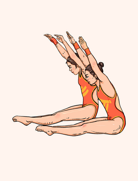 体育运动奥运东京奥运会比赛项目跳水卡通素材