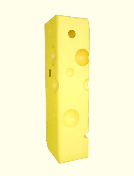 C4D卡通可爱芝士3D立体奶酪数字1装饰