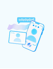 3d玻璃手机语音商务办公金融蓝色icon