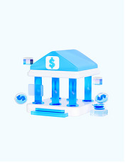 3d玻璃银行商务办公金融蓝色icon