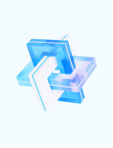 3d玻璃几何商务办公金融蓝色icon