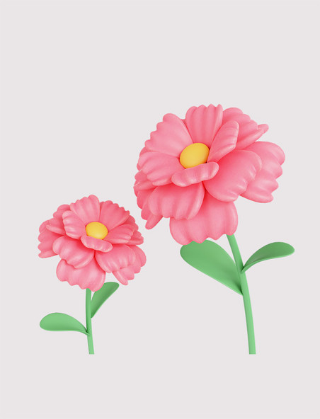 花朵植物春天立体3D康乃馨