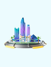 深圳旅游3D立体城市地标建筑模型