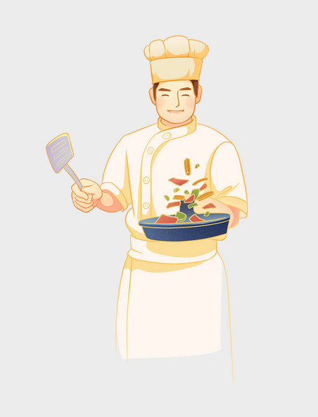五一劳动节厨师职业人物插画元素