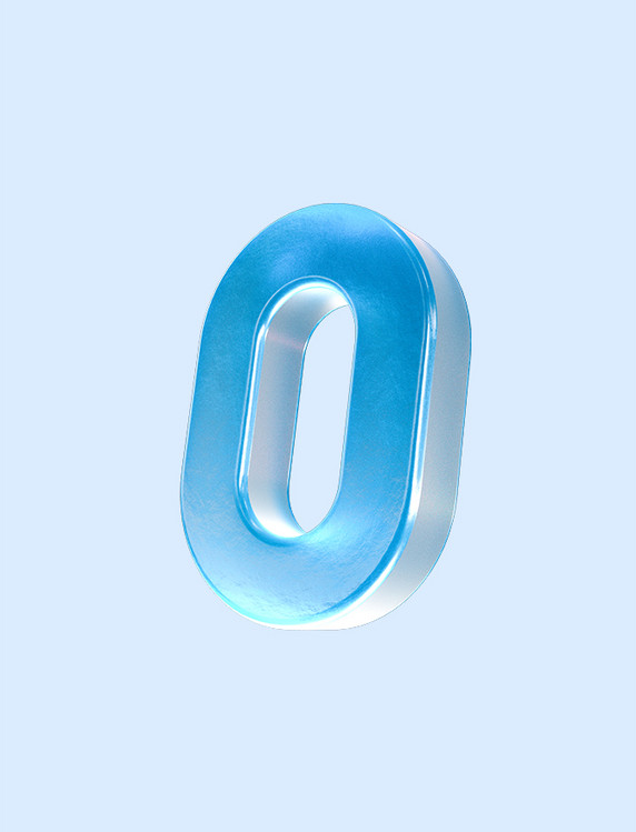 夏天夏季c4d立体数字0模型零添加创意漂浮元素