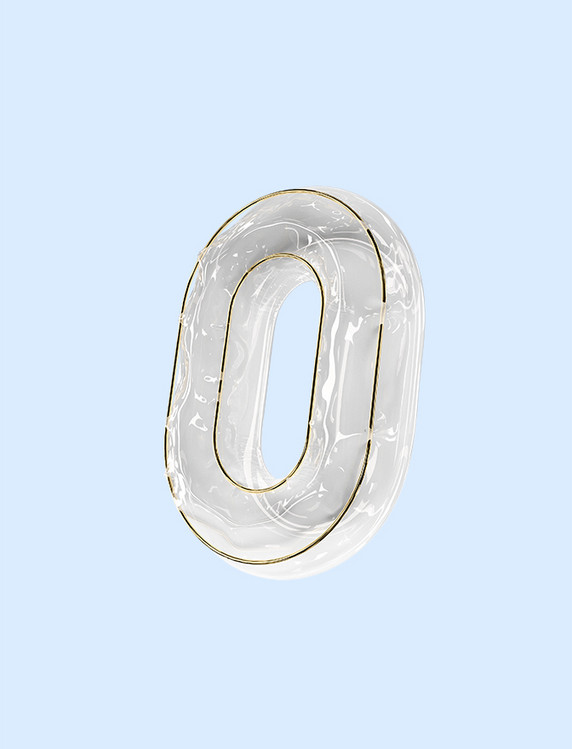 c4d立体数字0模型零添加创意漂浮元素