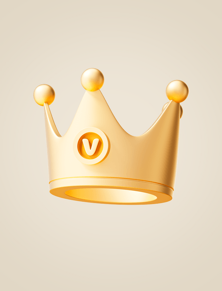 金色皇冠VIP图标3D元素