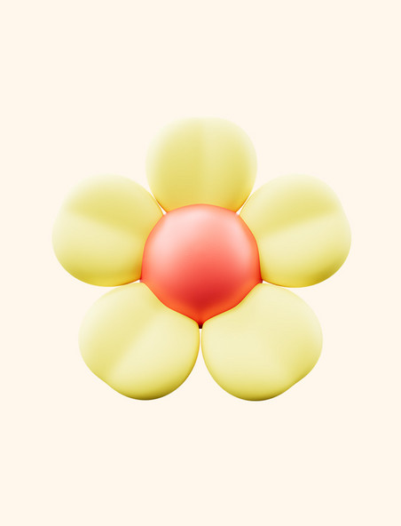 3D立体可爱花朵小花装饰元素