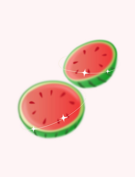 弥散切开的西瓜水果美食元素