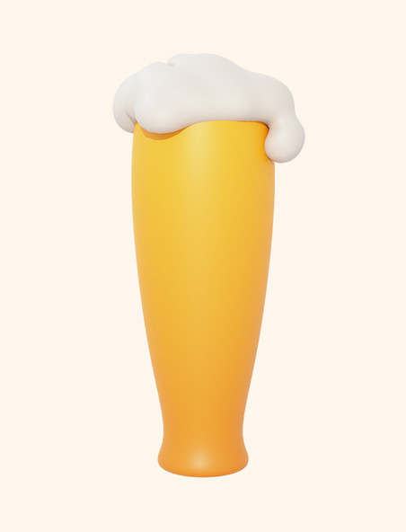 3D立体夏日冰凉啤酒元素