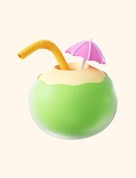 3d立体椰子元素