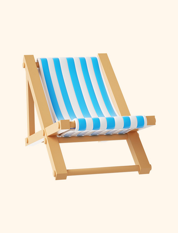 3d立体沙滩椅免抠素材