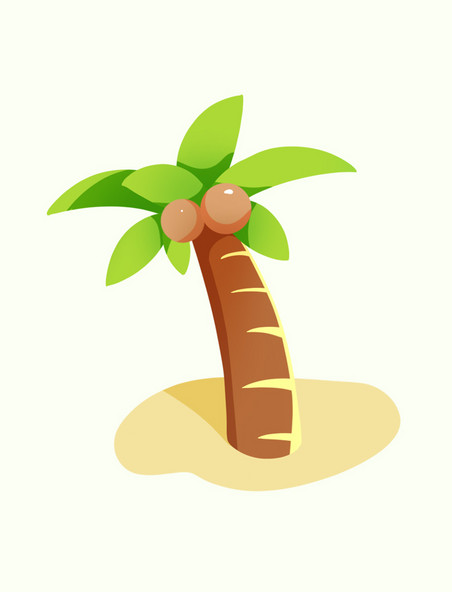夏季夏天沙滩椰子树元素