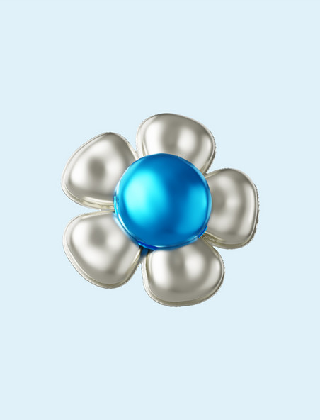 立体3d铝膜气球白花免抠元素